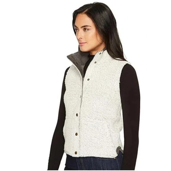 Toad & Co Sheridan Sherpa Vest Size M Gorpcore Outdoor Corduroy Collar Granola - Picture 3 of 11